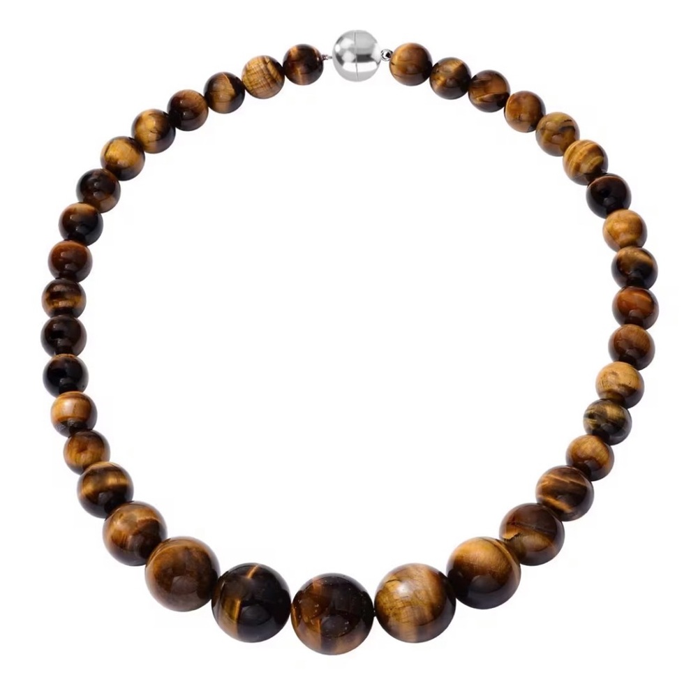 Elegant Tiger Eye Beaded Necklace